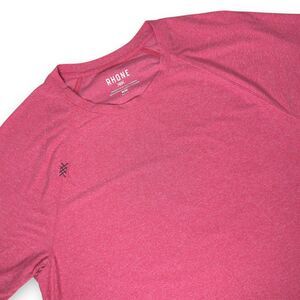 Rhone Mens Short Sleeve Activewear Shirt Size M Red Performance Lightweight